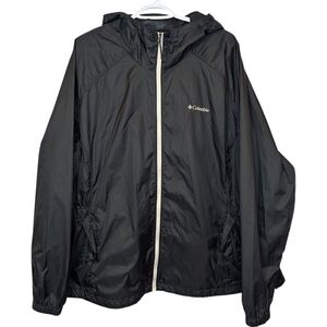 Columbia Black Lightweight Hooded Windbreaker Jacket 3X